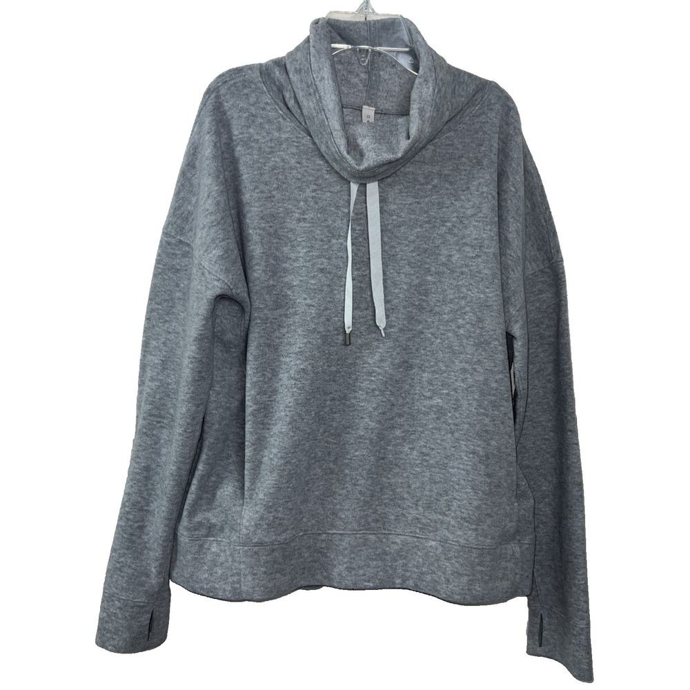 Lululemon Gray‎ Cowl Neck Pullover Sweatshirt Women's 12 Ribbon Drawcord  F7